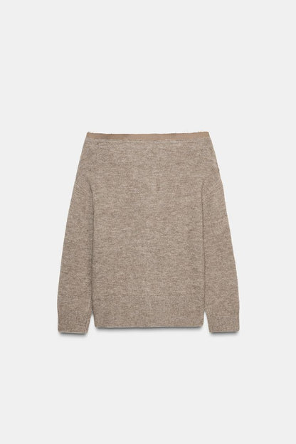 Chaqueta punto cuello barco